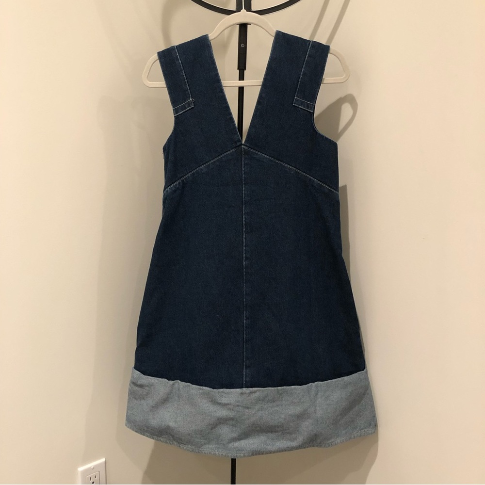 COS Two-Tone Denim Mini Dress in Dark and Light Blue